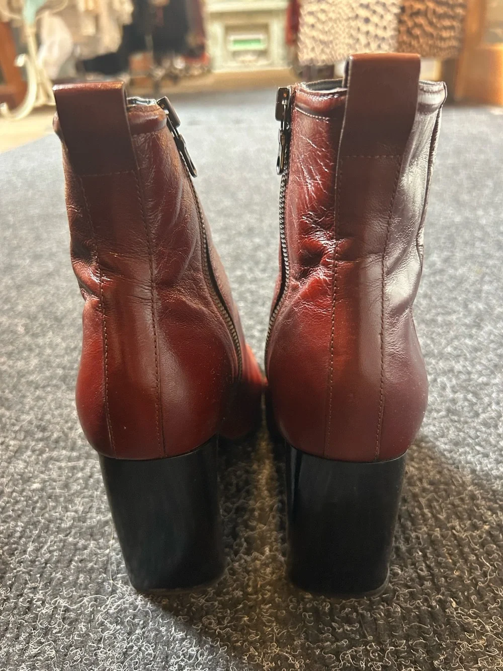 Rag & Bone Mahogany leather Ellis Ankle Boots Size 39